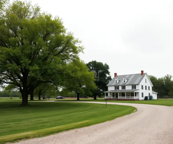 Rural Champaign County Ohio property with an open yard where a residential septic system would be installed